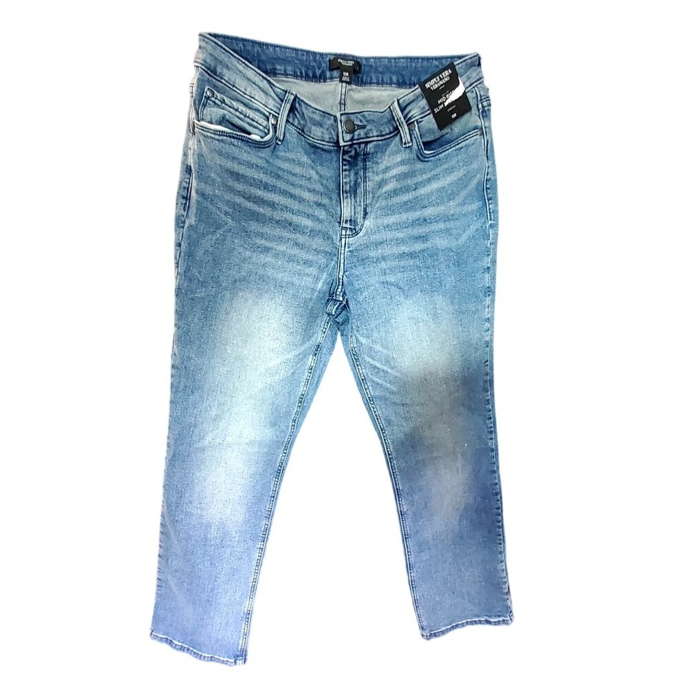 Simply Vera Vera Wang Womens Mid-Rise Slim Straight Jeans Size 10R Blue Denim